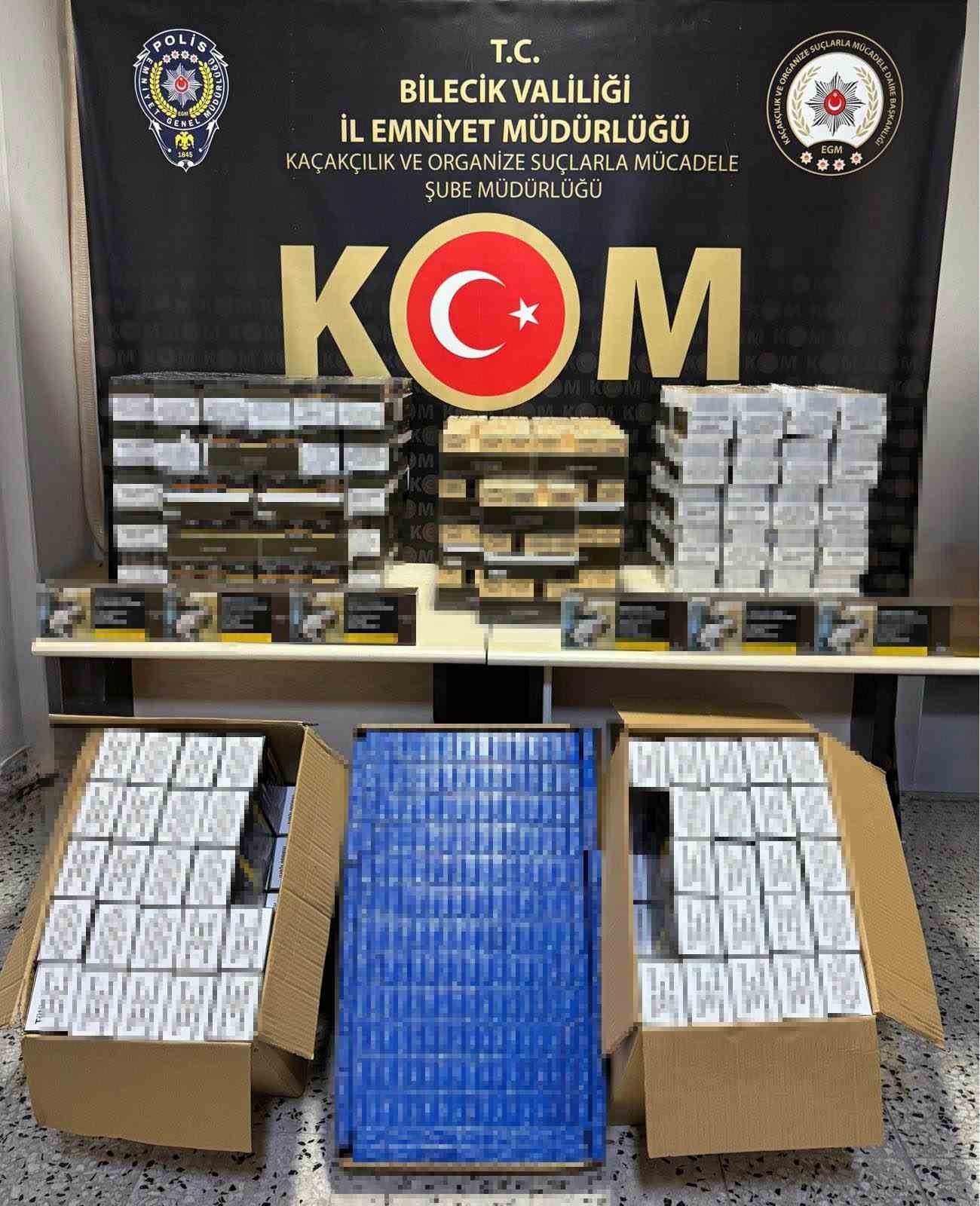 Bilecikte kaçakçılığa darbe: Binlerce makaron ve tütün ele geçirildi