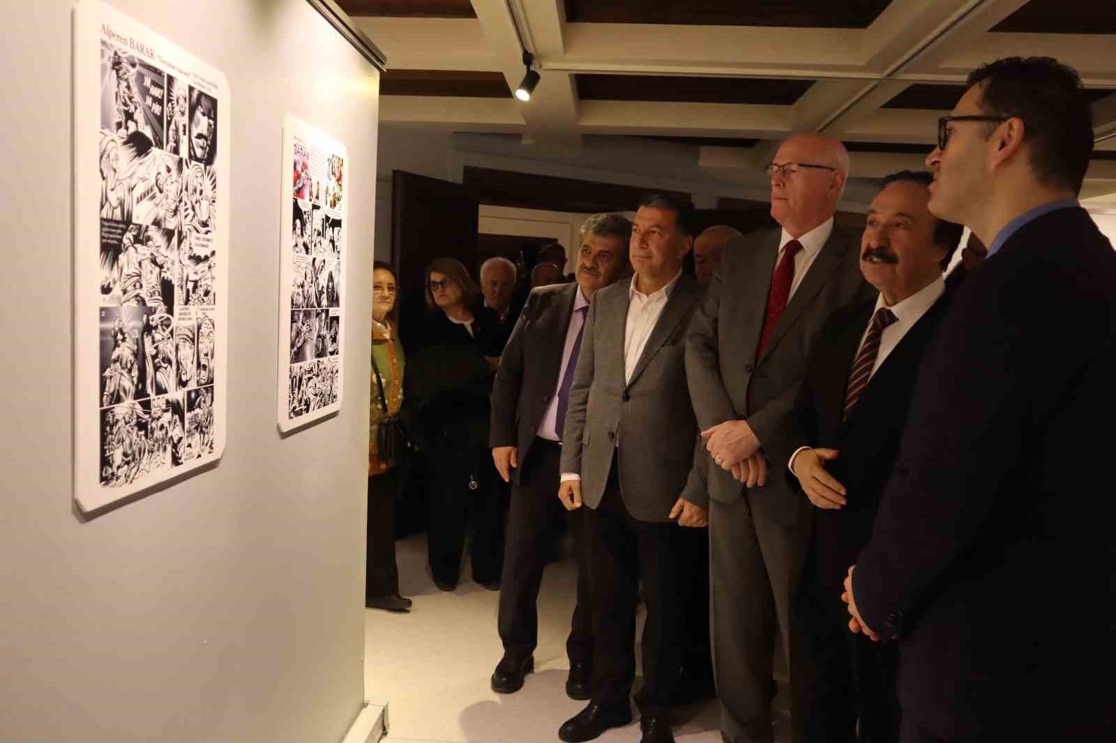 Bahattin Atak'ın Elinde Fırça, Dilinde Müzik isimli çizgi roman sergisi açıldı