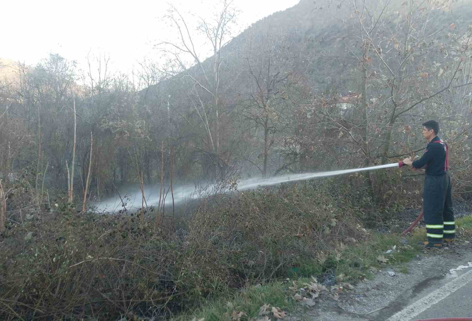 Bilecikte arazi yangını kısa sürede söndürüldü