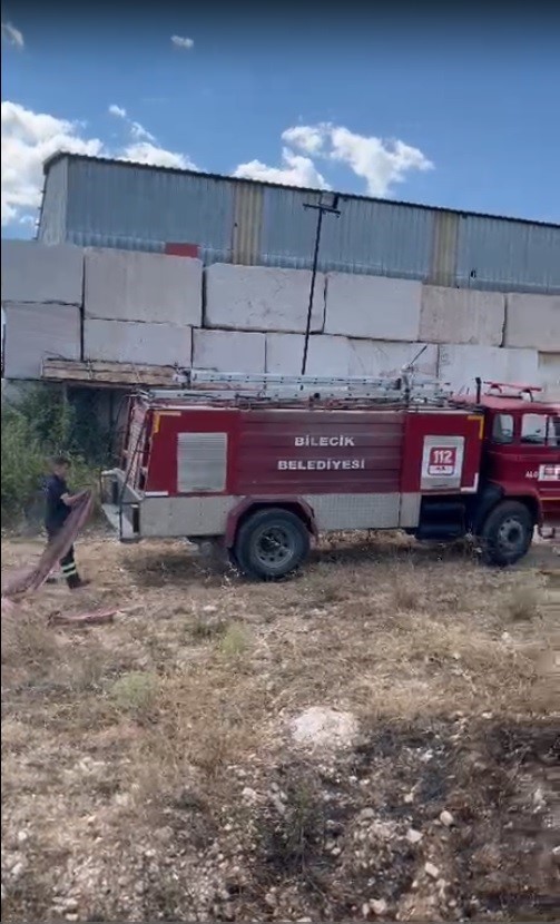 Bilecikte otluk alanda başlayan yangın ormana sıçramadan söndürüldü