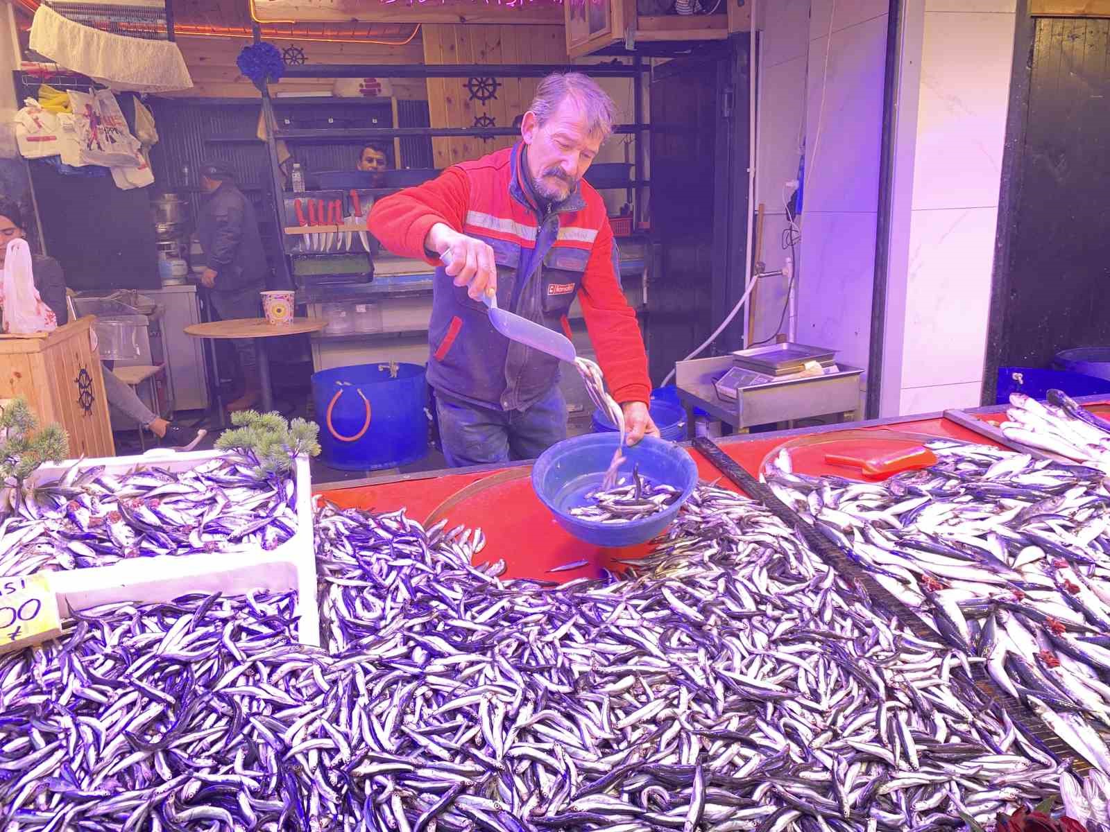 Denizlerde bollaşan hamsi tezgahlarda 100 TLye yer buldu