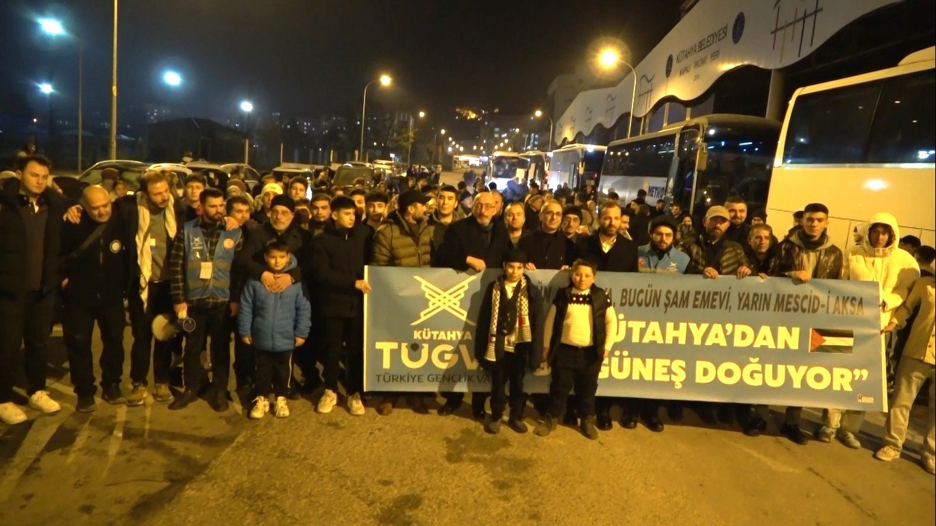 Galata Köprüsündeki Filistin buluşması için Kütahya'dan 600 kişi yola çıktı
