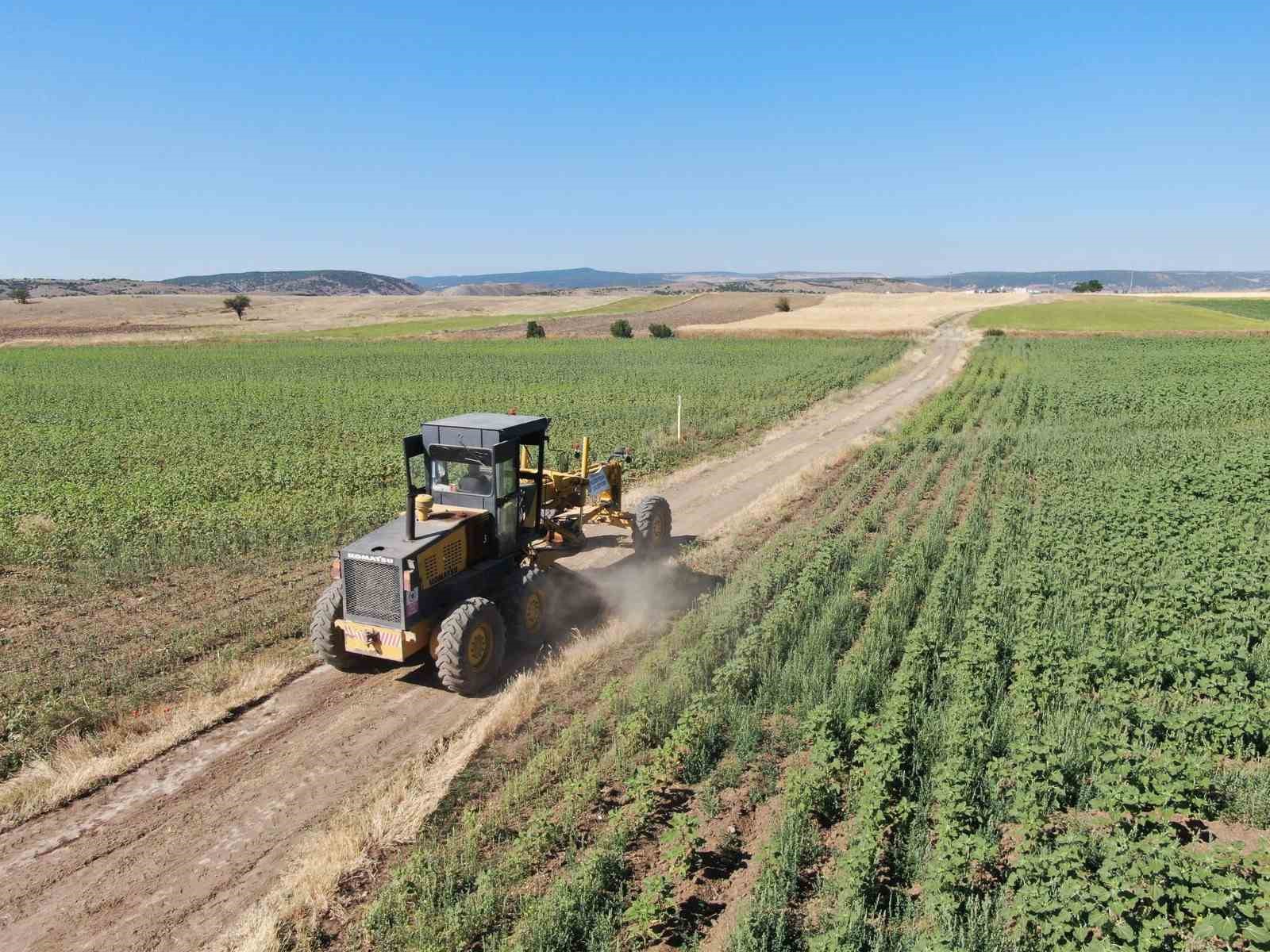 İnönüde hasat öncesi tarla yollarında çalışma devam ediyor