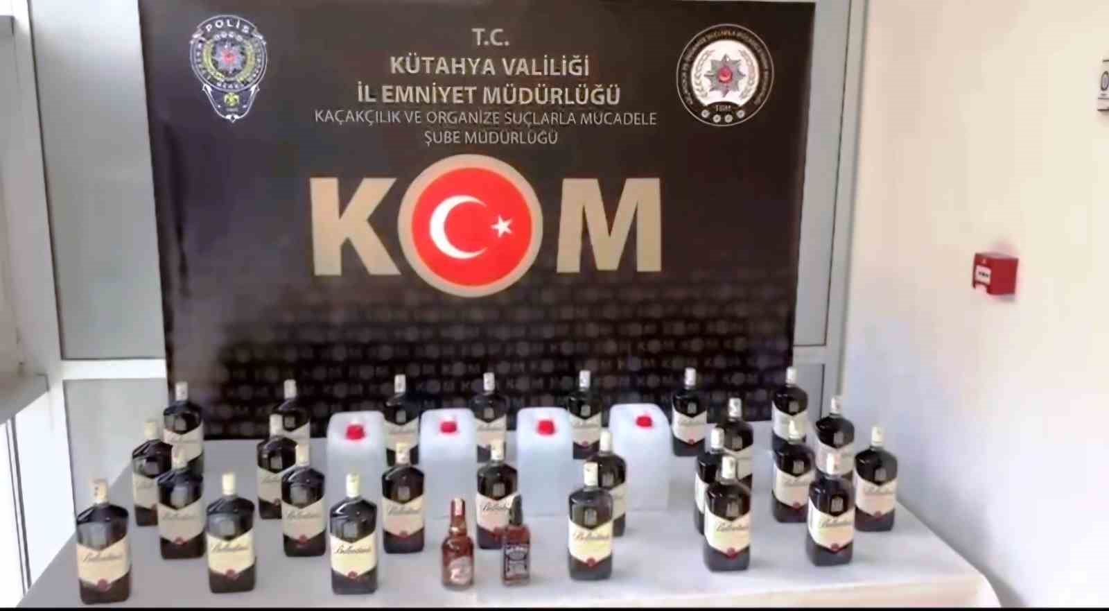 Kütahyada 41 litre kaçak alkollü içki ele geçirildi
