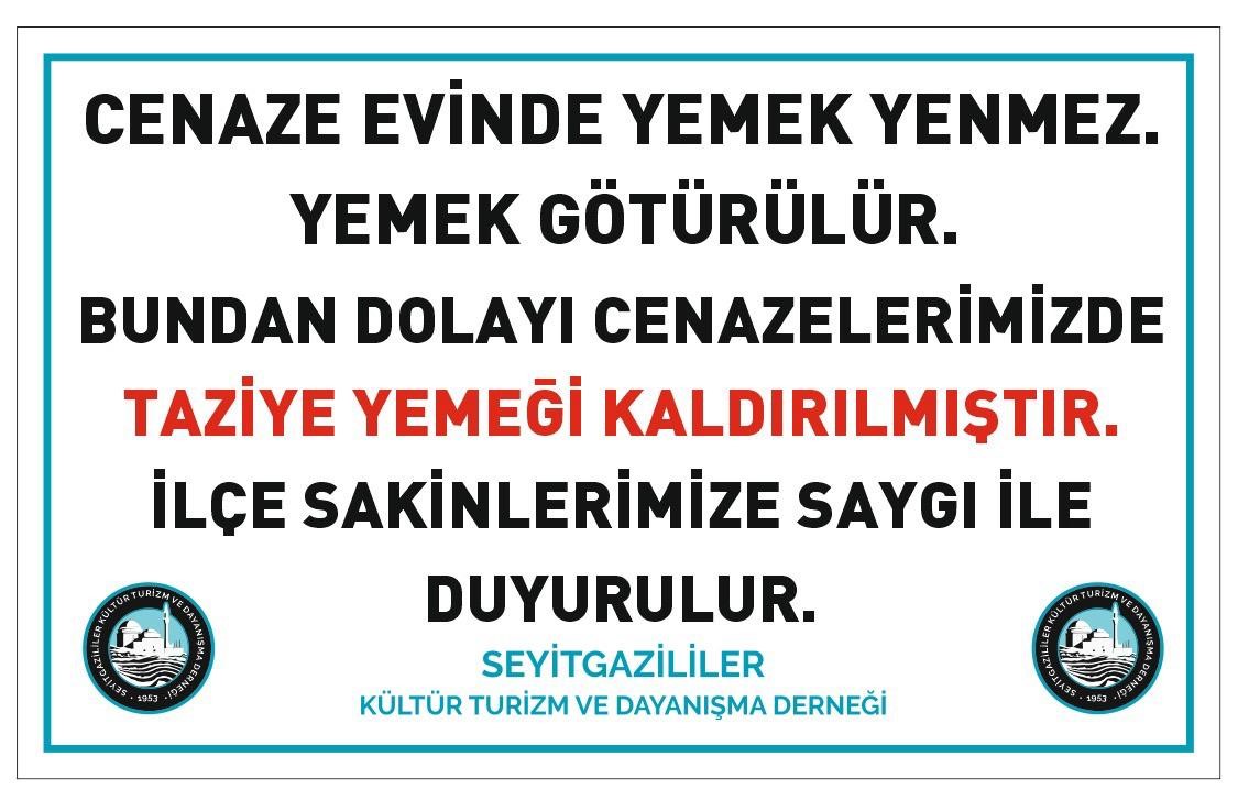 Seyitgazi'de taziye yemeği kaldırıldı