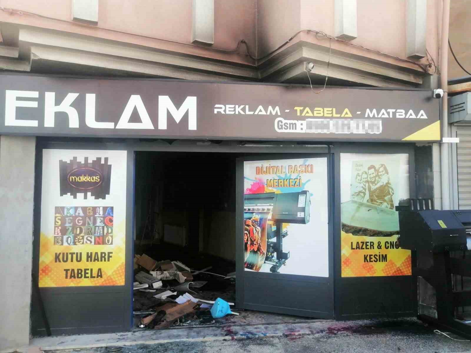 İş yerinde çıkan yangın büyümeden söndürüldü