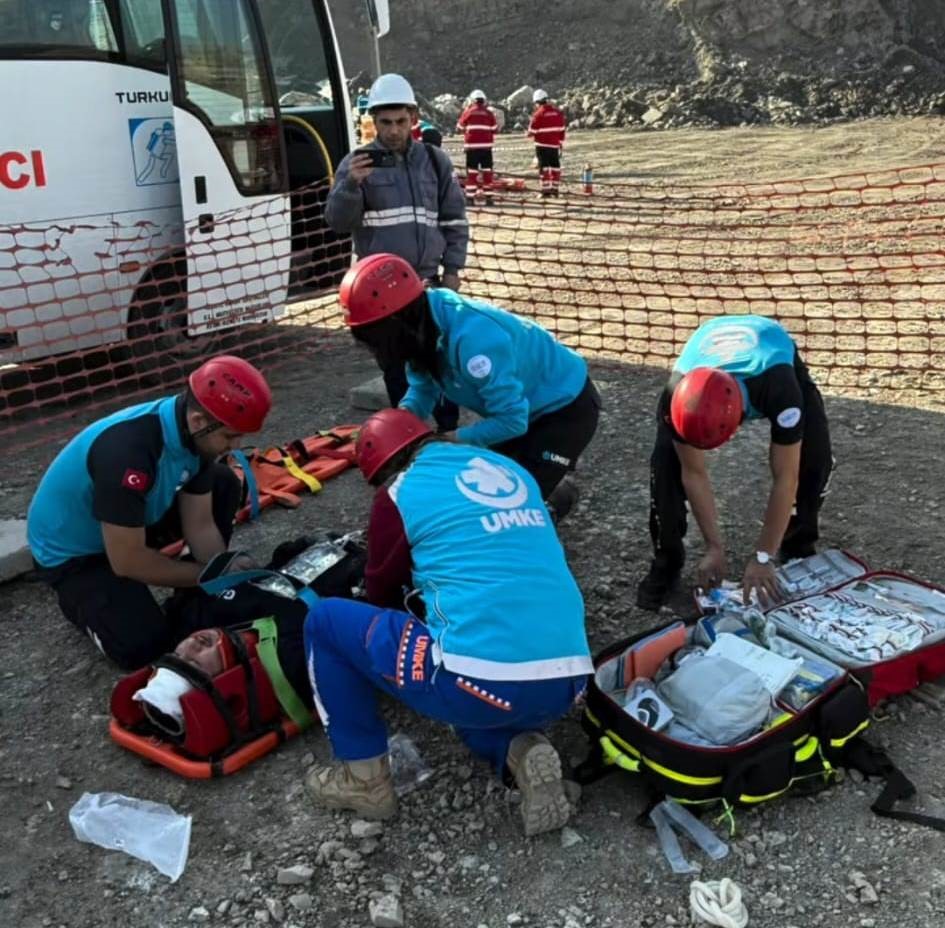 Tavşanlıda maden kazası tatbikatı