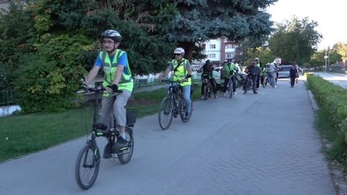 Eskişehir’de bisikletliler güvenli sürüş için pedal çevirdi